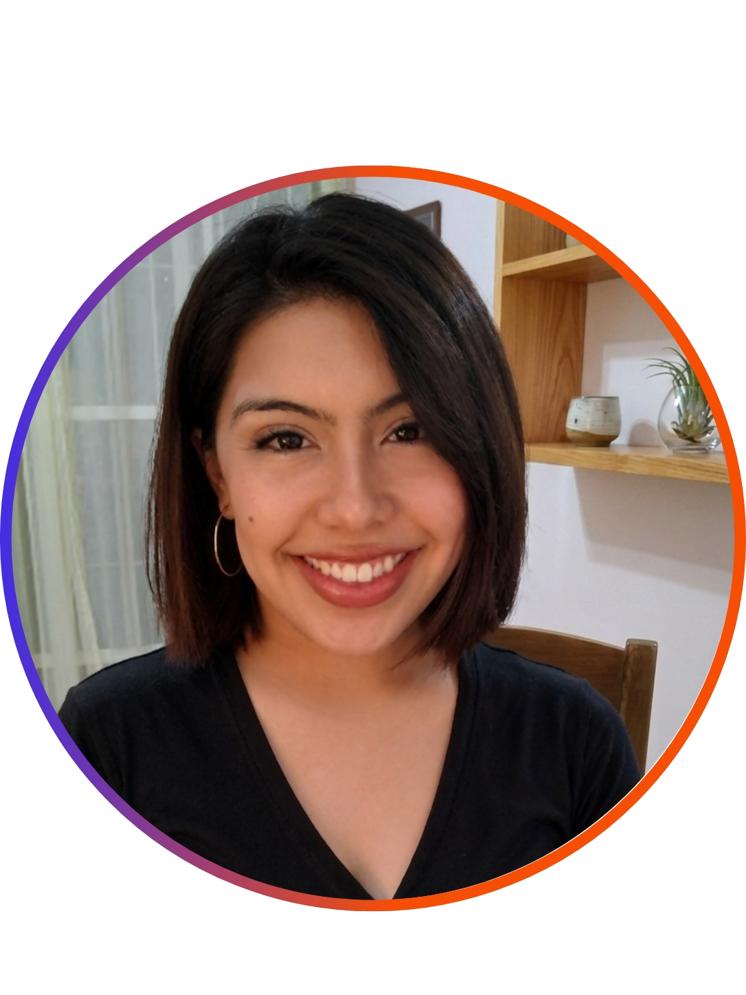 Foto de Mariela Aguirre sonriente